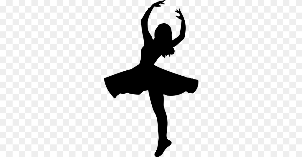 Black Silhouette Of A Dancer, Gray Free Transparent Png