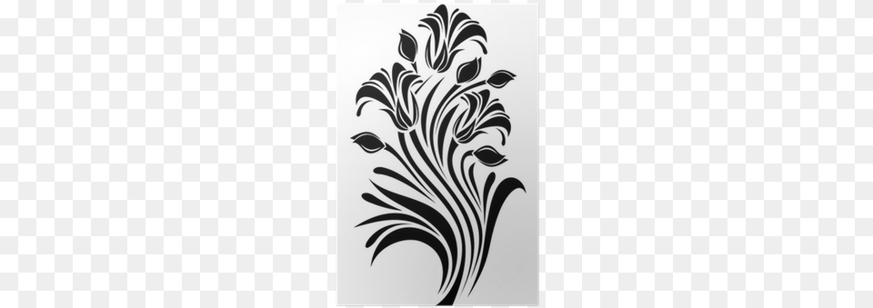 Black Silhouette Of Flowers Ornament Illustration, Art, Floral Design, Graphics, Pattern Free Transparent Png