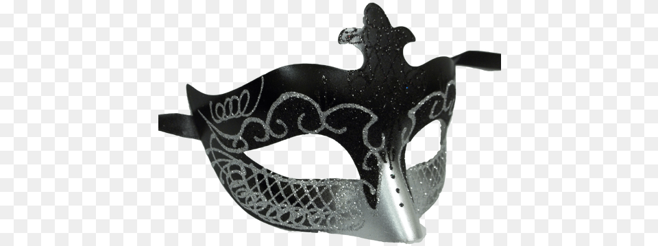 Black Silver Scroll Venetian Mask Masquerade Costume Mask Free Transparent Png