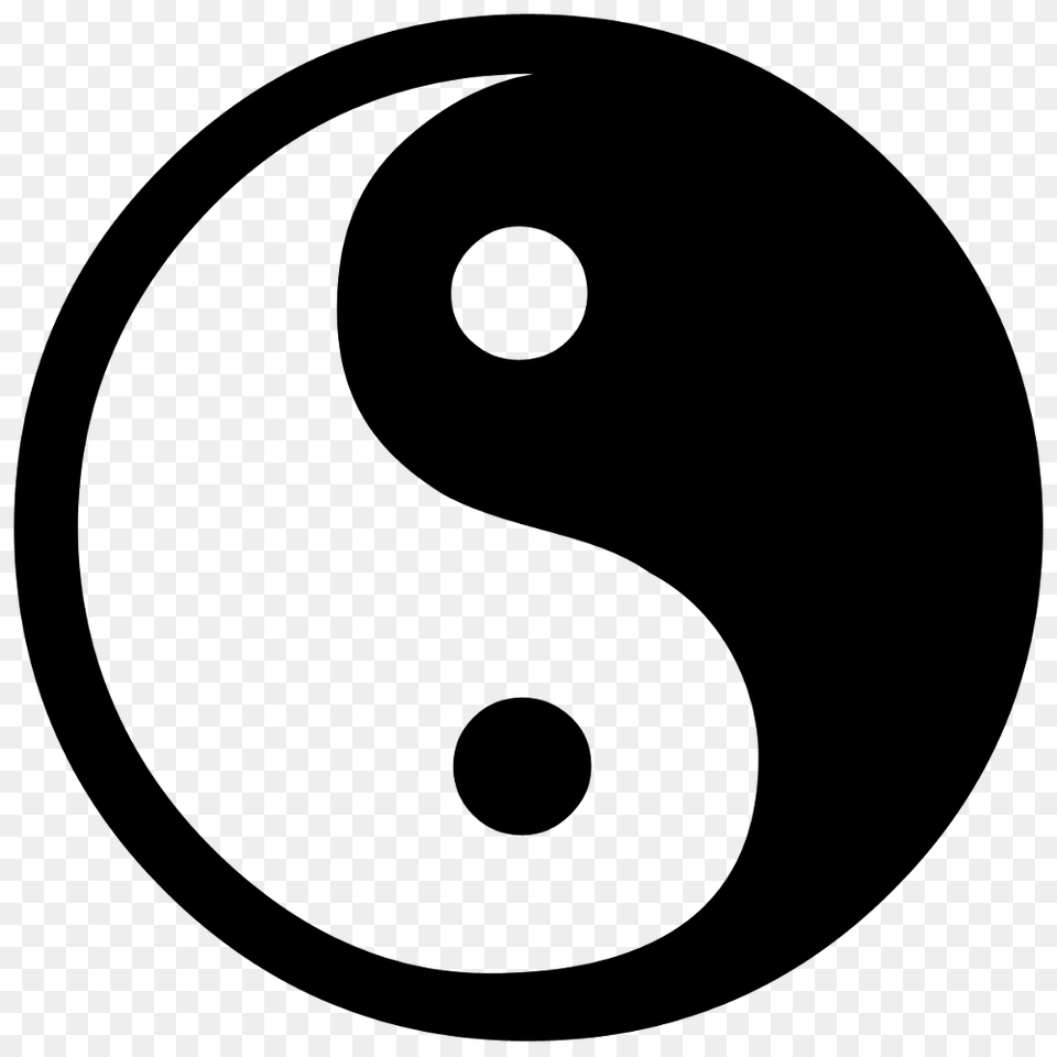 Black Simple Yin Yang Tattoo Stencil, Gray Free Transparent Png