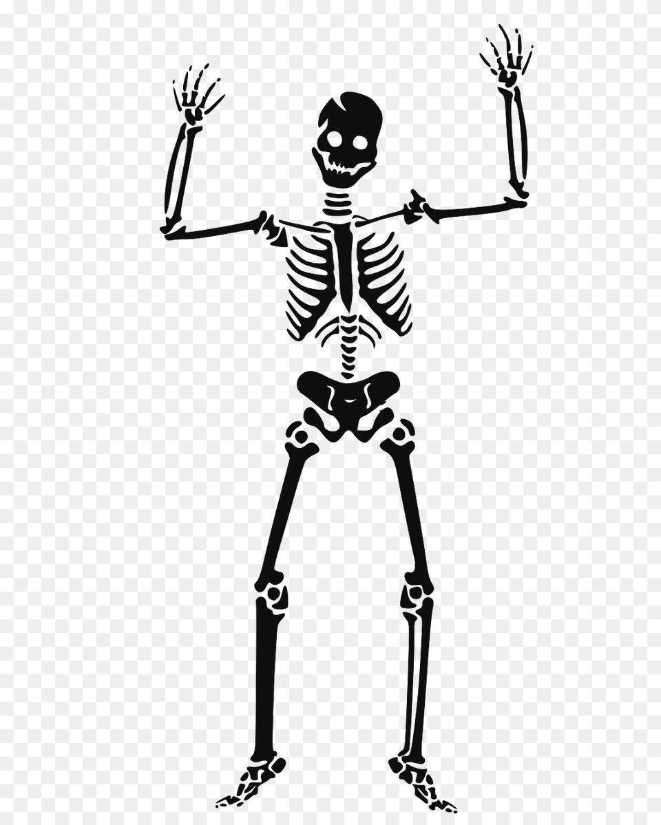 Black Skeleton With Arms Up, Person Free Png