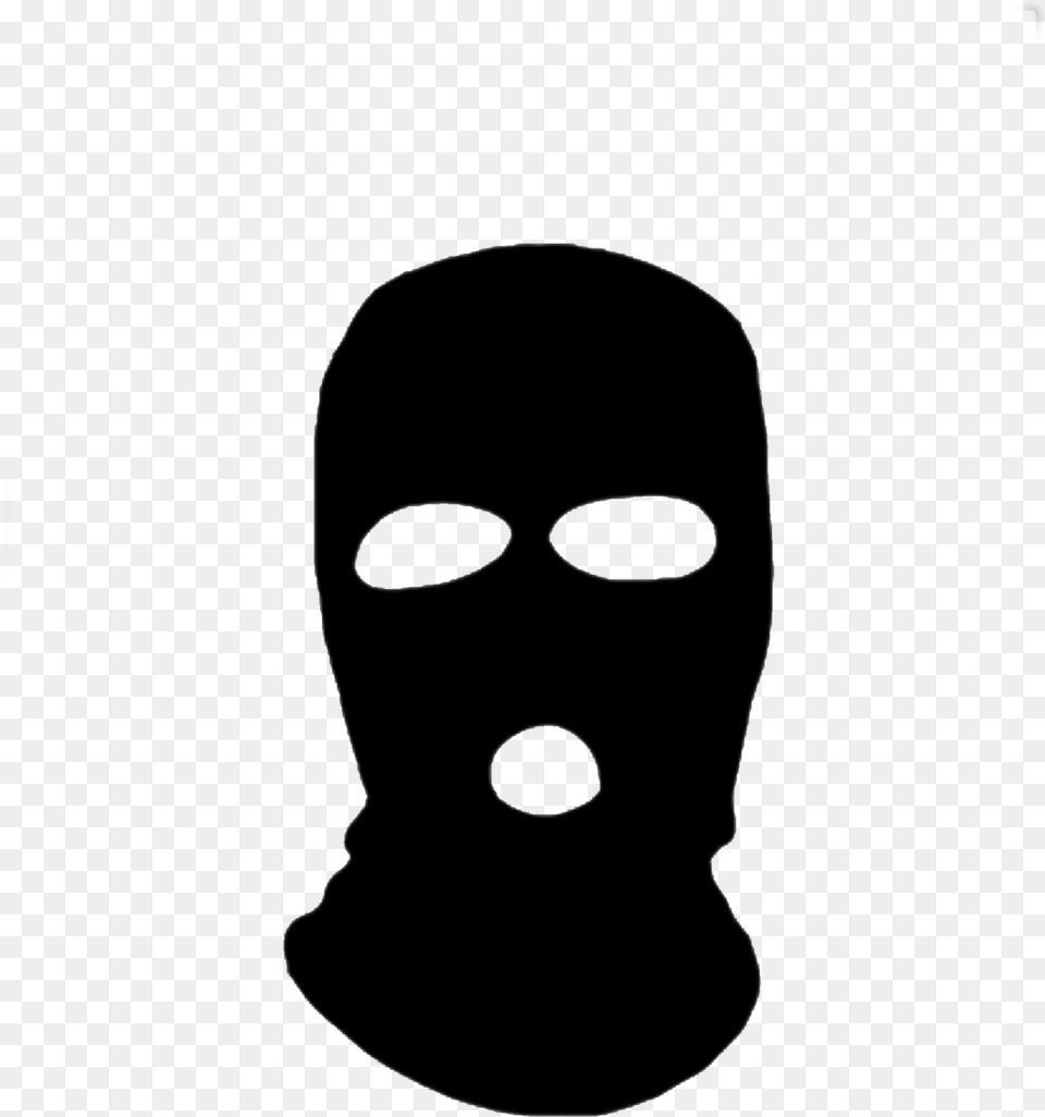 Black Ski Mask, Silhouette, Person, Head, Face Png Image