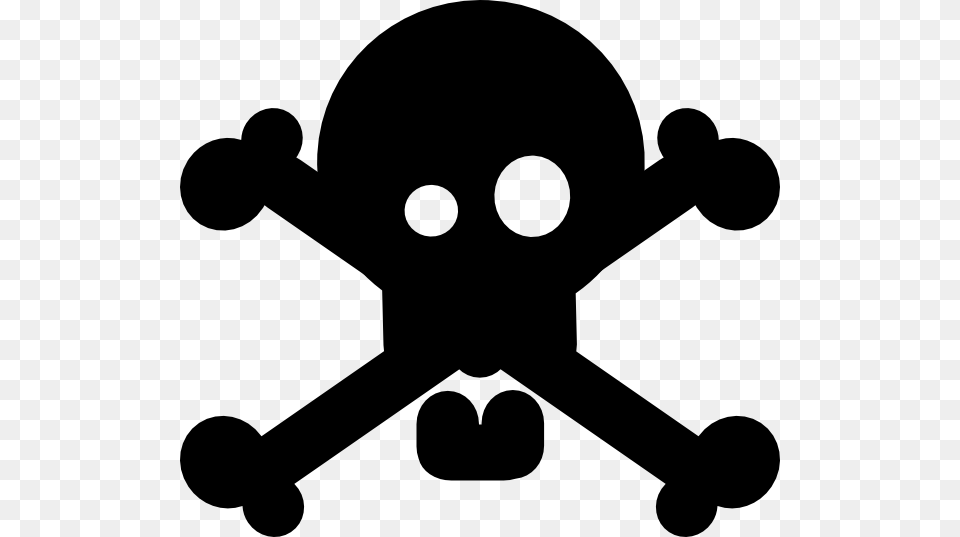 Black Skull And Crossbones Clip Art At Clker Human Skull Symbolism, Stencil, Person Free Png Download