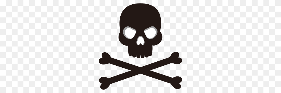 Black Skull And Crossbones Emojidex, Mace Club, Weapon, Head, Person Png