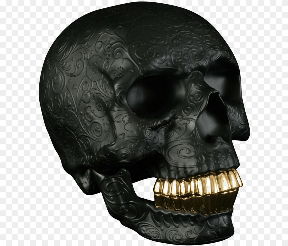Black Skull Gold And Black Skull Free Png Download
