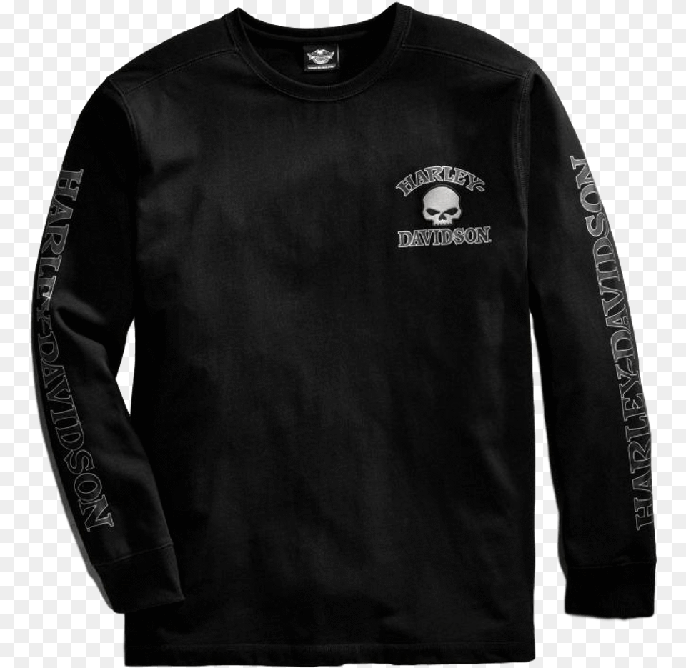 Black Skull Long Sleeve Tee Harley Davidson Men39s Skull Black Long Sleeve, Clothing, Long Sleeve, Coat, Jacket Png