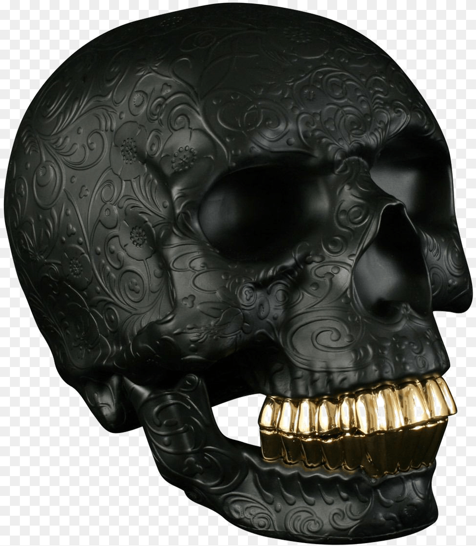 Black Skull Photo Black Skull With Gold Teeth Free Transparent Png