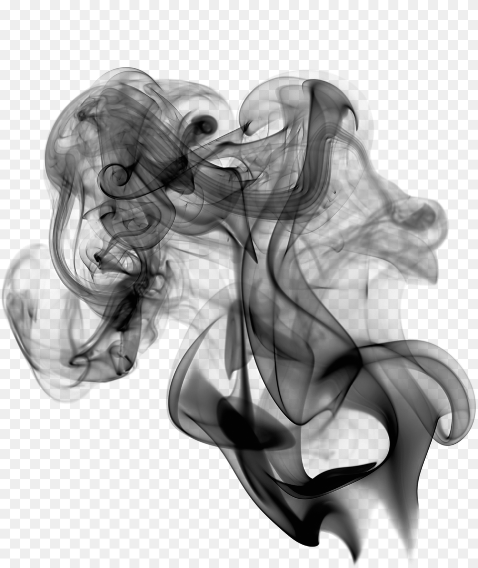 Black Smoke Transparent Background Clipart, Person, Art, Head Png Image