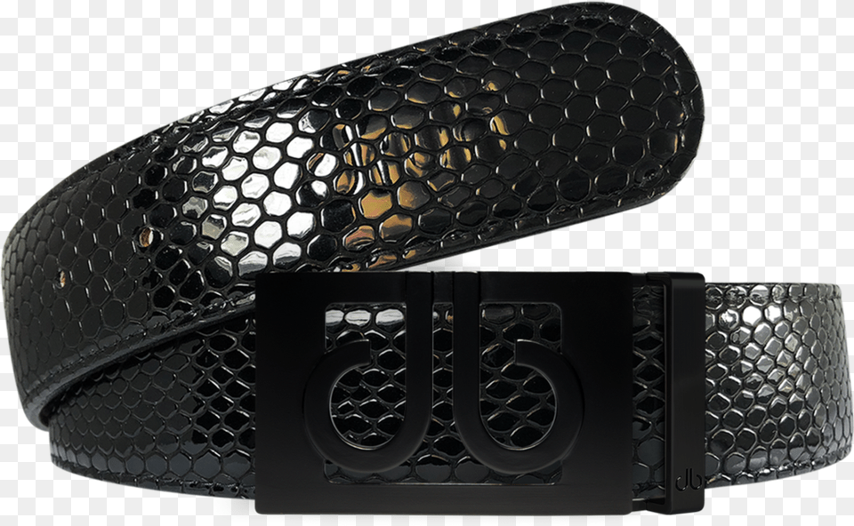 Black Snakeskin Texture Leather Belt With Matte Classic Belt, Accessories, Buckle Free Png
