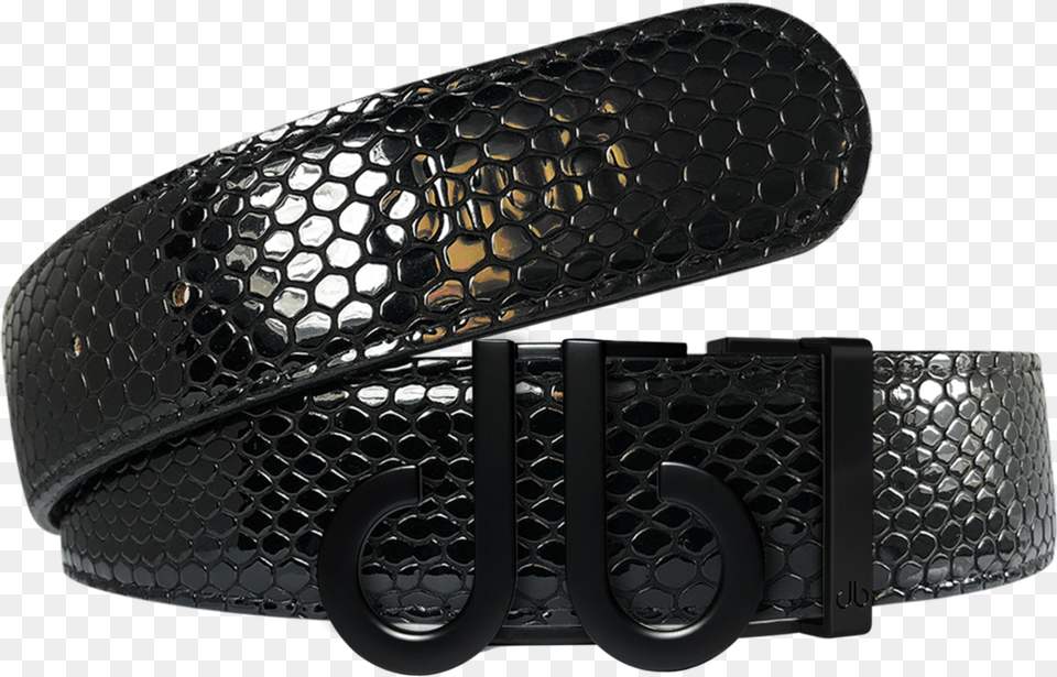 Black Snakeskin Texture Leather Belt With Matte Db Db Belt, Accessories, Buckle, Machine, Wheel Free Png Download