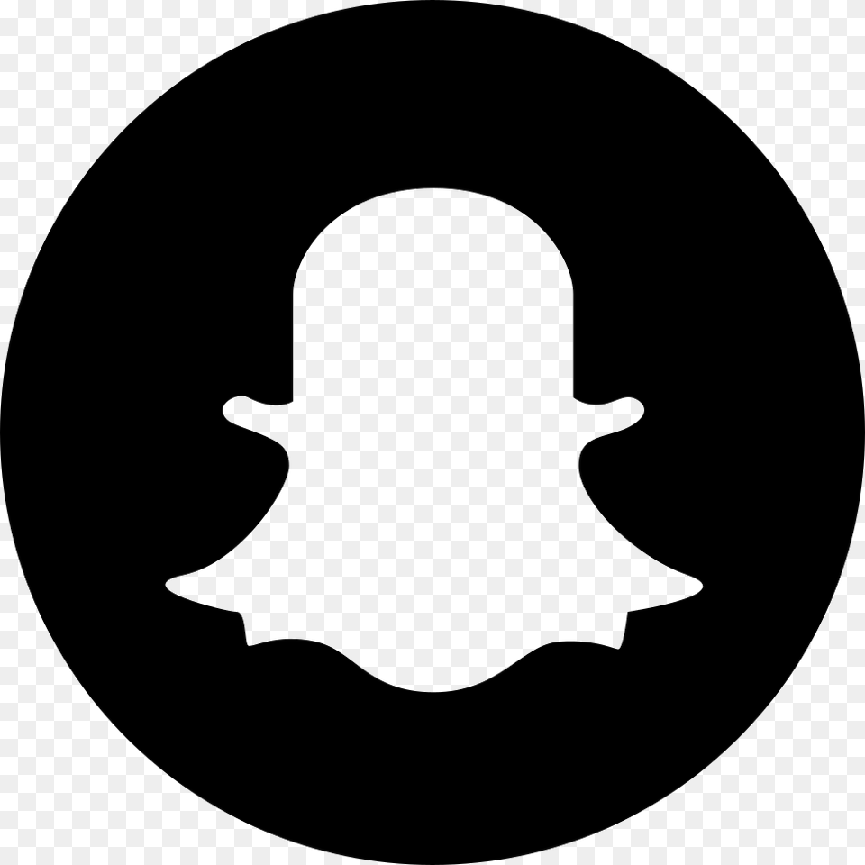 Black Snapchat Circled Logo, Silhouette, Symbol, Stencil Free Png Download