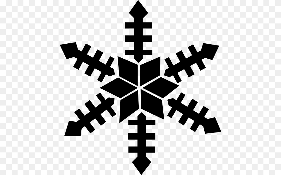 Black Snowflake 6 Point Svg Clip Arts 552 X 597 Px, Nature, Outdoors, Snow, Stencil Free Png Download