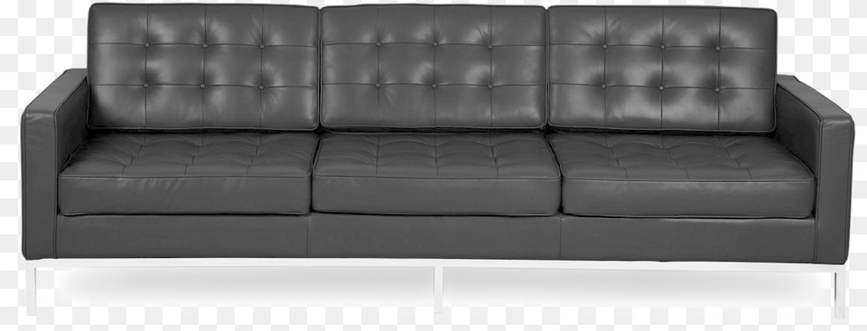 Black Sofa Download Image Kardiel Florence Knoll 3 Seat Style Sofa Aniline Leather, Couch, Furniture Free Transparent Png