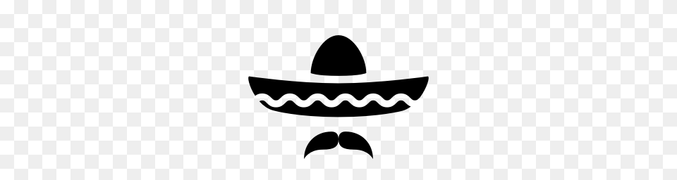 Black Sombrero Icon, Gray Free Png