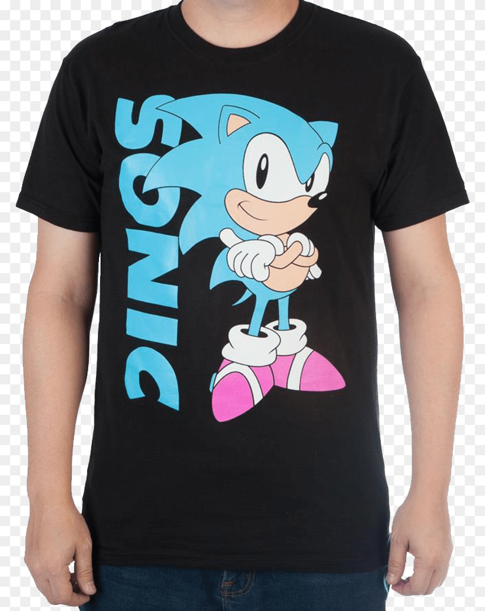 Black Sonic The Hedgehog T Shirt Sonic T Shirt, Clothing, T-shirt, Boy, Male Free Transparent Png