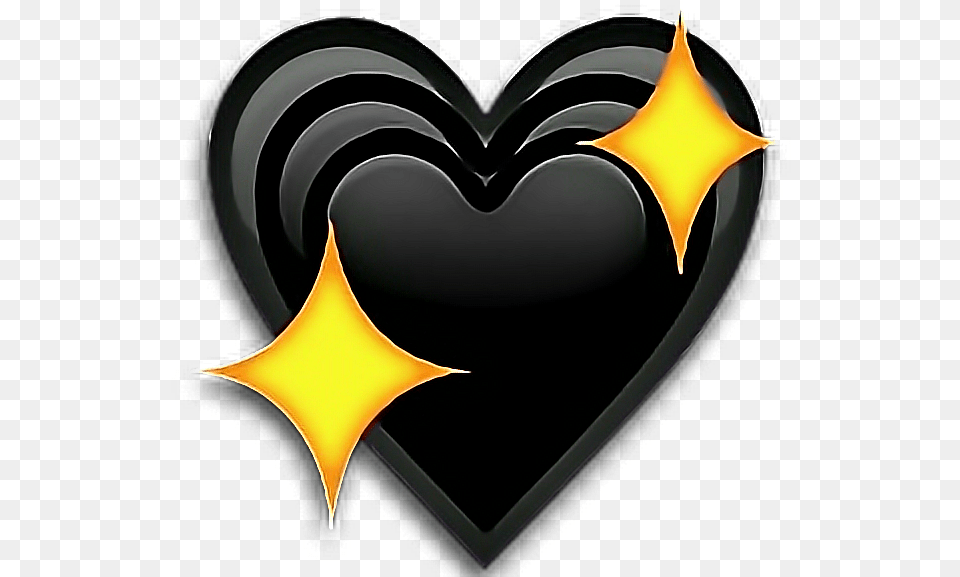 Black Sparkling Heart Emoji, Logo, Symbol Png