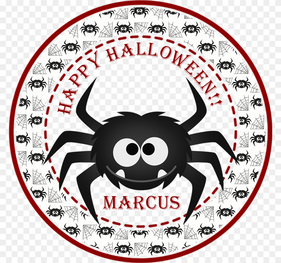 Black Spider Happy Halloween Stickers Or Favor Tags Party Happy Halloween Sticker Png Image