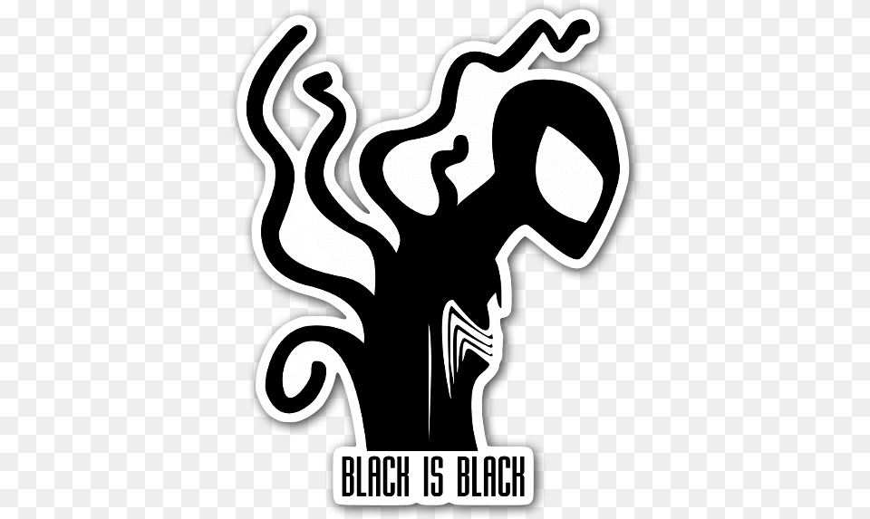 Black Spiderman Stickerapp Black And White Spider Man Sticker, Stencil, Logo, Person Free Transparent Png