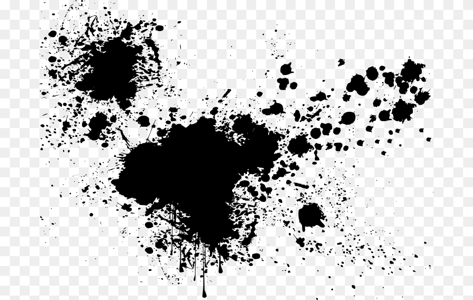 Black Splat Black And White Splatter, Gray Free Transparent Png