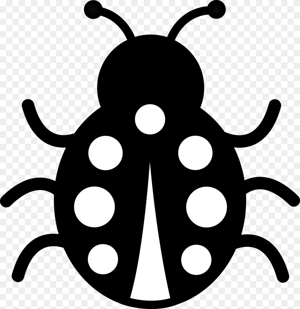 Black Spotted Lady Bug Ladybug Clipart, Stencil, Animal, Bee, Insect Png