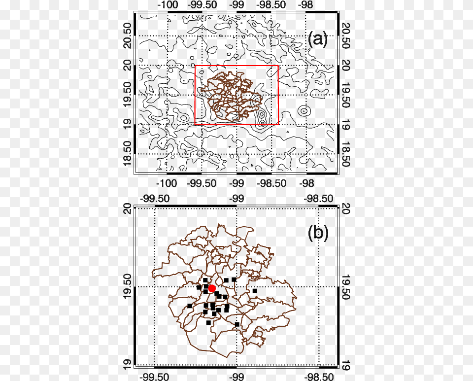 Black Squares Represent The Rama Sites And Red Filled Estado De Mexico, Nature, Outdoors, Pattern Free Png