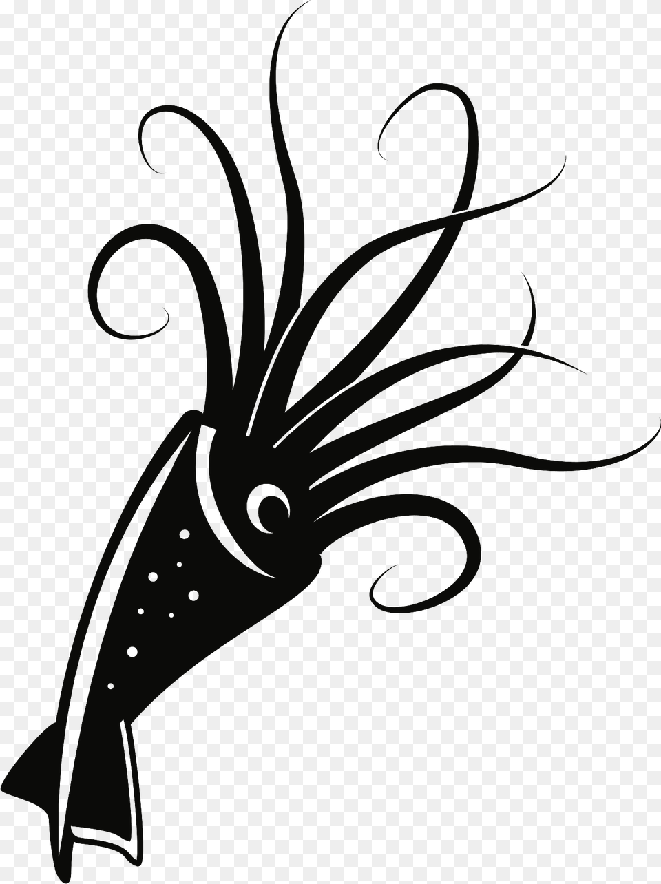 Black Squid Clipart, Animal, Food, Invertebrate, Sea Life Free Png