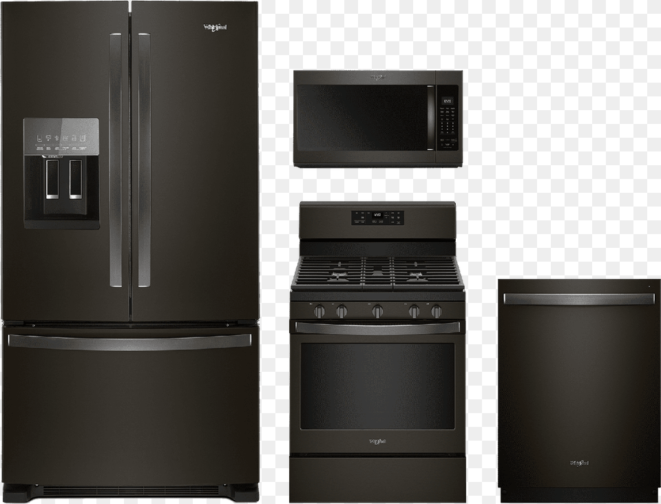 Black Stainless Refrigerator Fingerprint Resistant, Device, Appliance, Electrical Device, Microwave Free Png Download