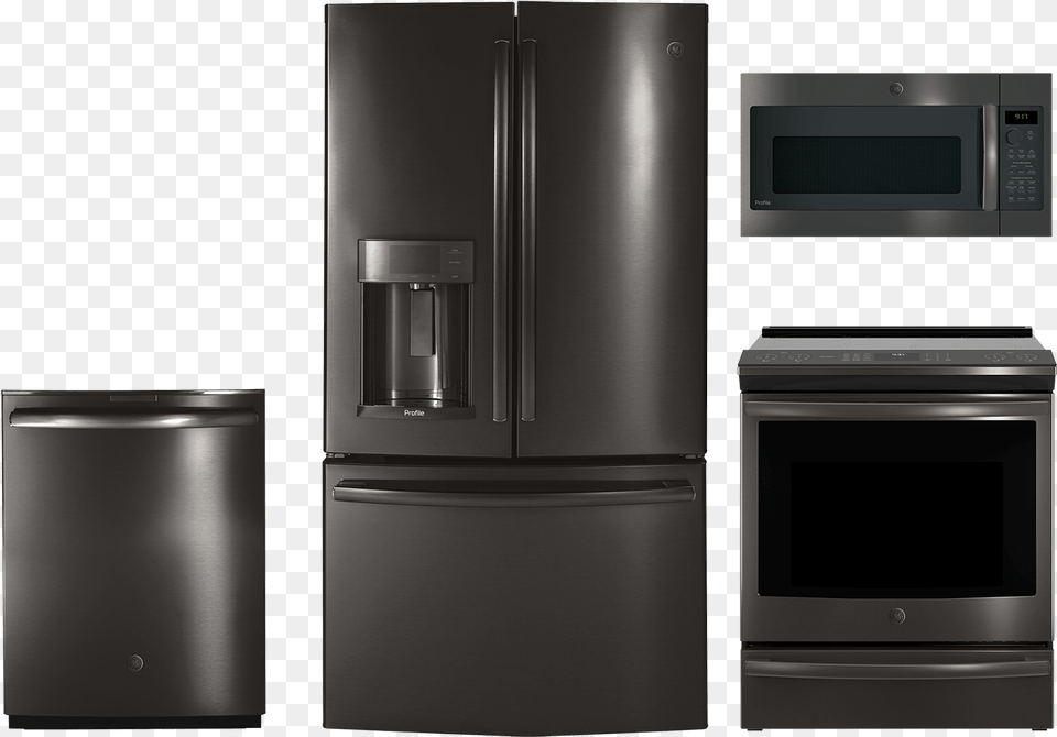 Black Stainless Steel, Appliance, Device, Electrical Device, Refrigerator Free Png
