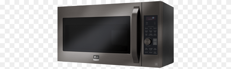 Black Stainless Steel Over The Range Microwave Oven, Appliance, Device, Electrical Device, Monitor Png