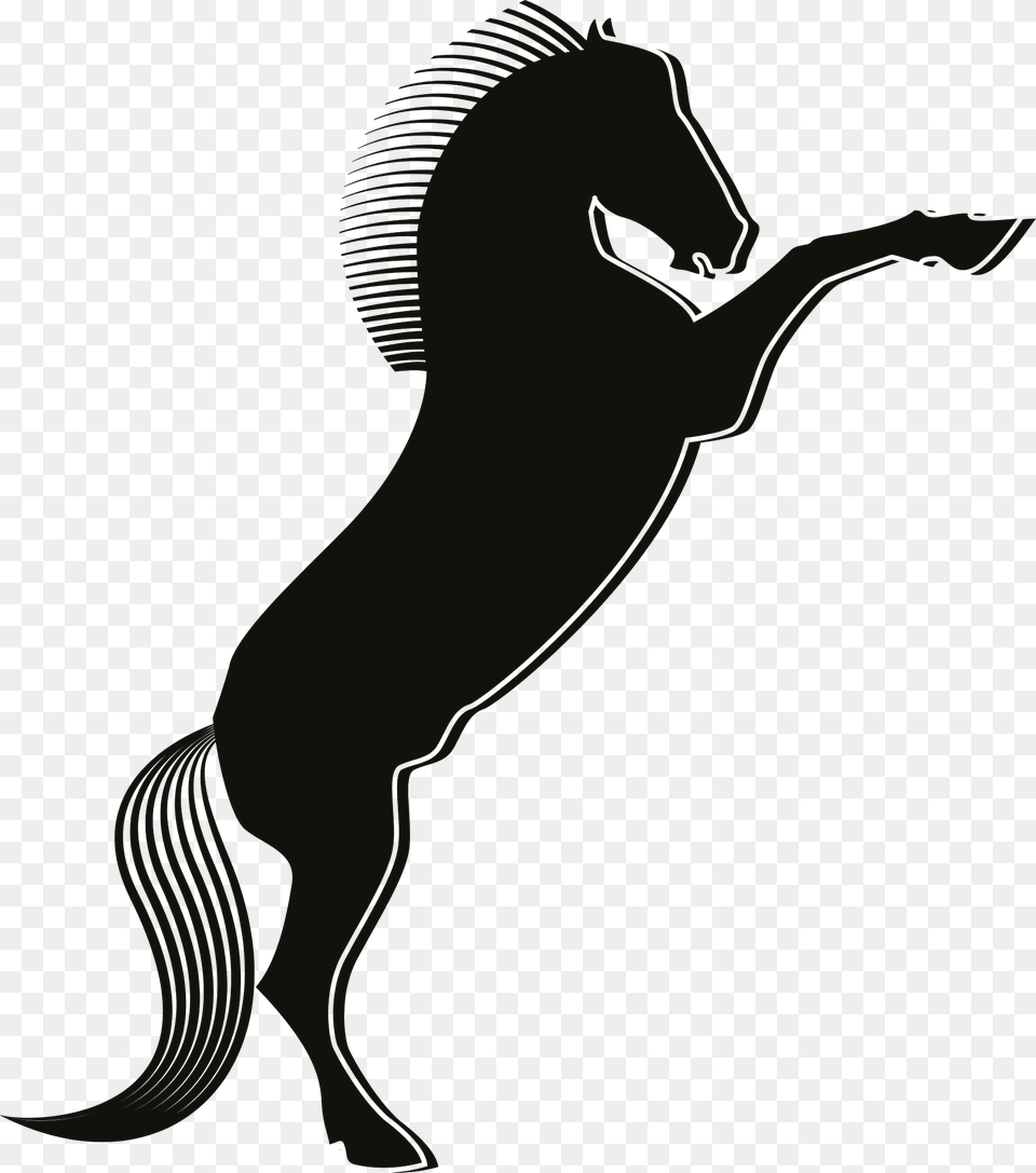 Black Stallion Clipart, Silhouette, Person, Animal, Mammal Png