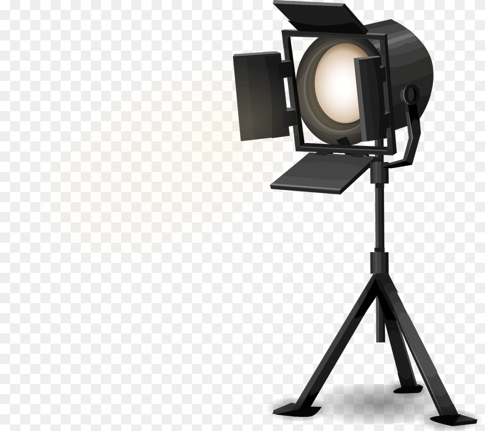 Black Standing Stage Spotlight Clipart, Lighting, Photography, Tripod, Camera Free Png Download