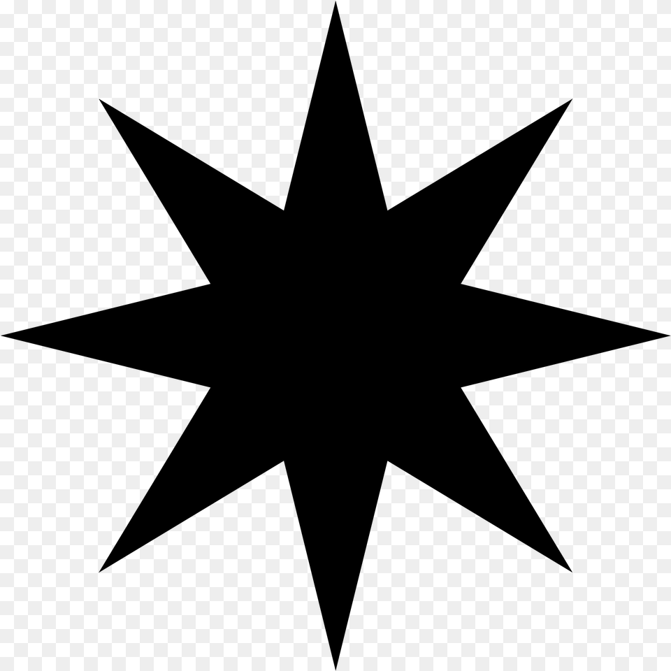 Black Star 12 Point Black Star, Gray Png Image