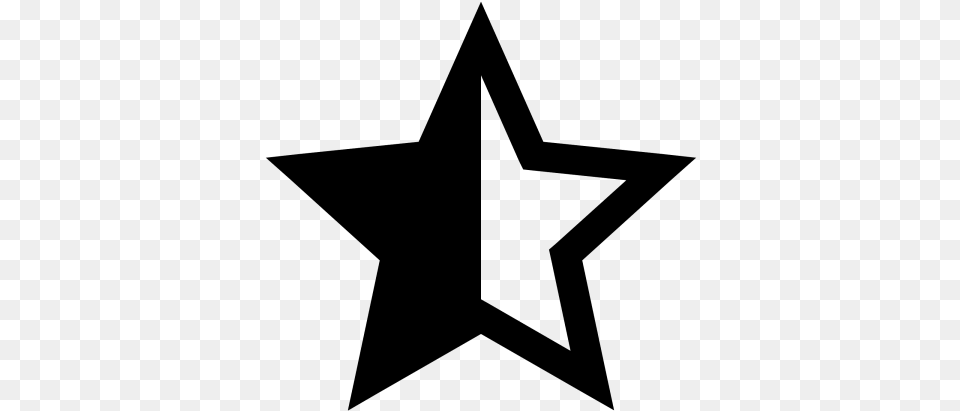 Black Star Images Transparent Half Star Icon, Gray Png
