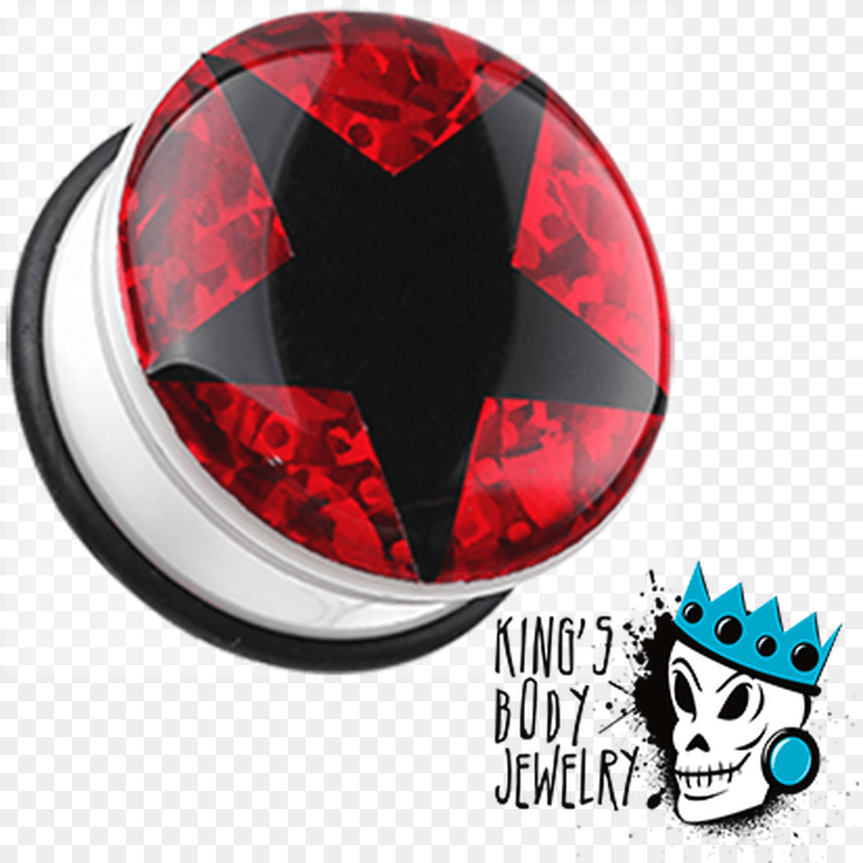 Black Star With Red Glitter Plugs 2 Gauge 1 Inch Grinder Ear Gauges, Accessories, Gemstone, Jewelry, Helmet Free Transparent Png