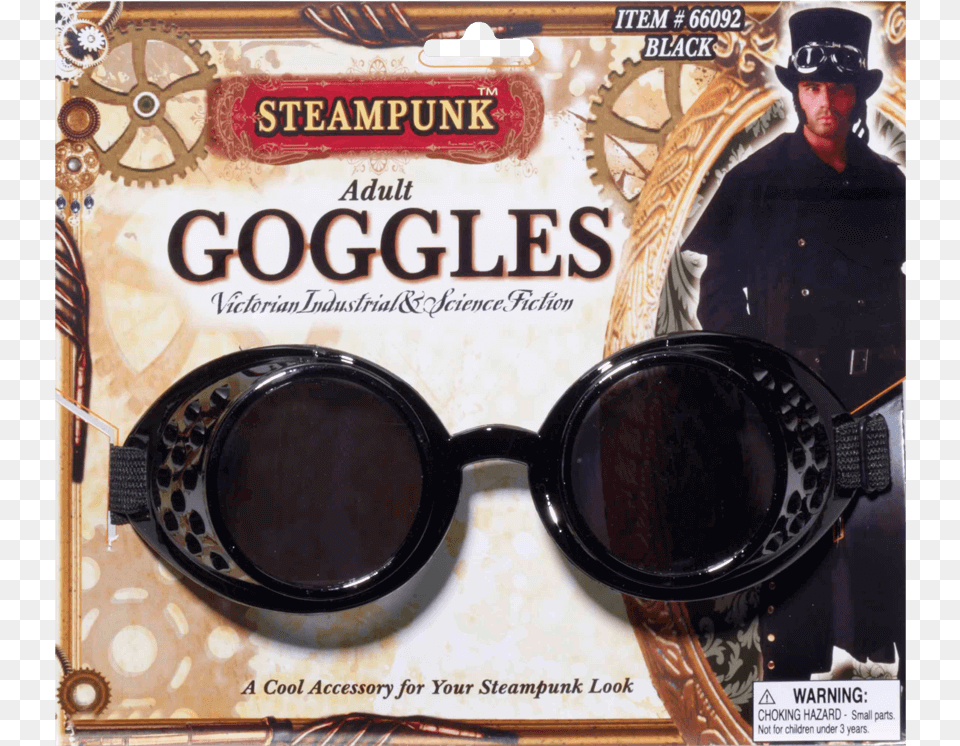 Black Steampunk Goggles, Accessories, Adult, Person, Man Free Png Download