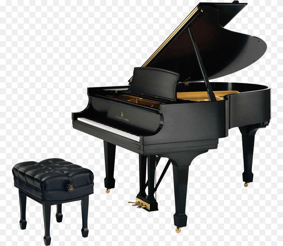 Black Steinway Grand Piano, Grand Piano, Keyboard, Musical Instrument, Furniture Png