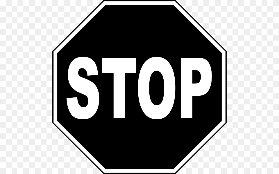 Black Stop Sign, Road Sign, Symbol, Stopsign Png Image