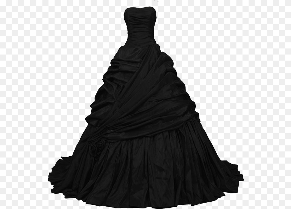 Black Strapless Wedding Dress, Clothing, Fashion, Formal Wear, Gown Png Image