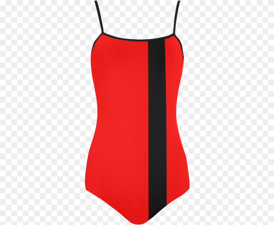 Black Stripe One Color Fire Red Strap Swimsuit Model Id Sleeveless, Clothing, Swimwear, Tank Top, Accessories Free Png