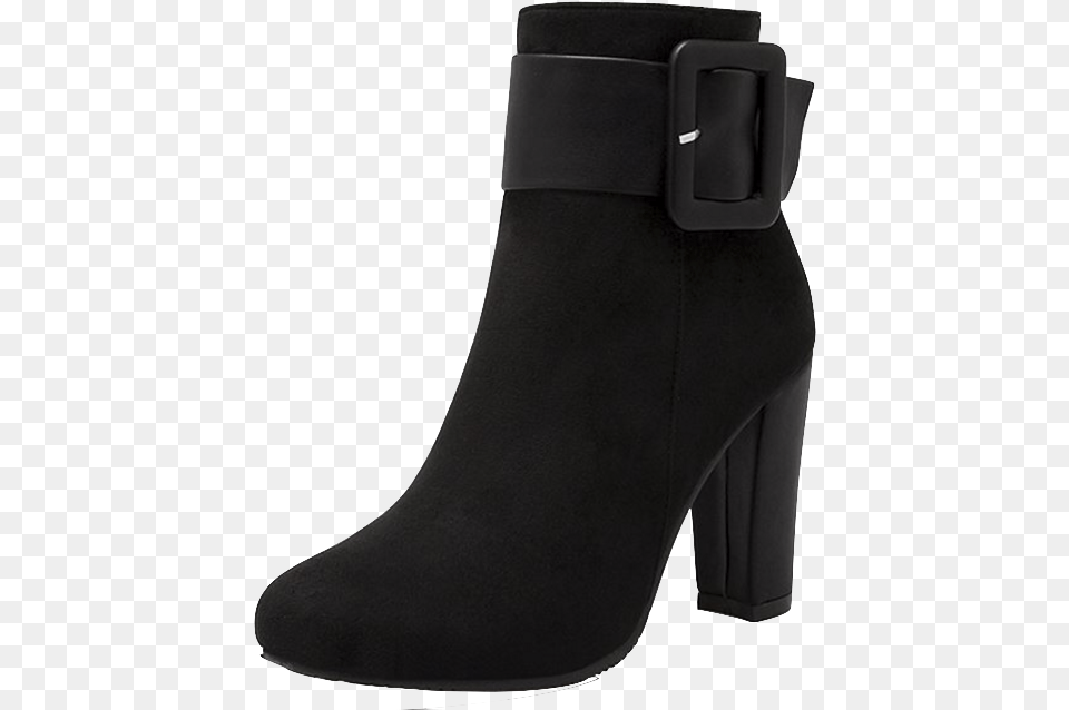 Black Suede Thick High Heel Ankle Boots Featuring Paul Green Stiefeletten Schwarz, Clothing, Footwear, High Heel, Shoe Png Image