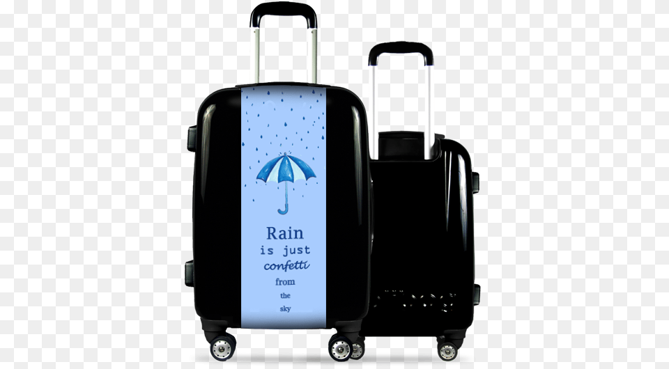 Black Suitcase Rain And Confetti Suitcase, Baggage Free Png