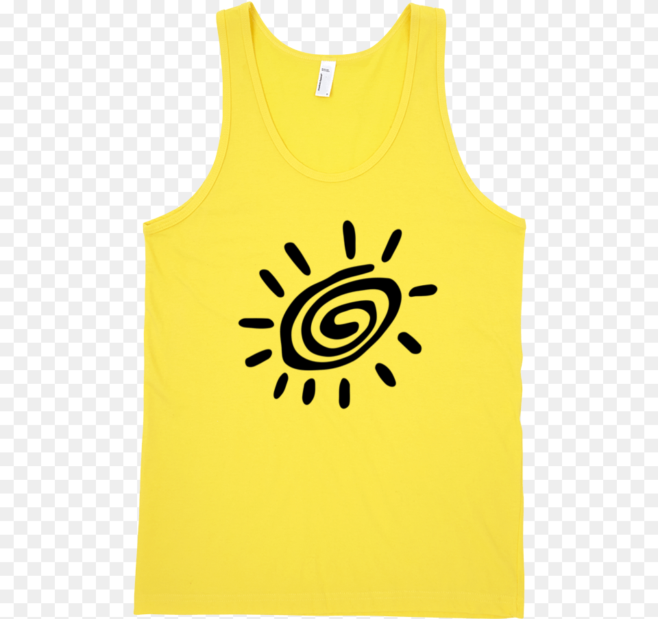 Black Sun Fine Jersey Tank Top Unisex By Itee Active Tank, Clothing, Tank Top, Person Png Image