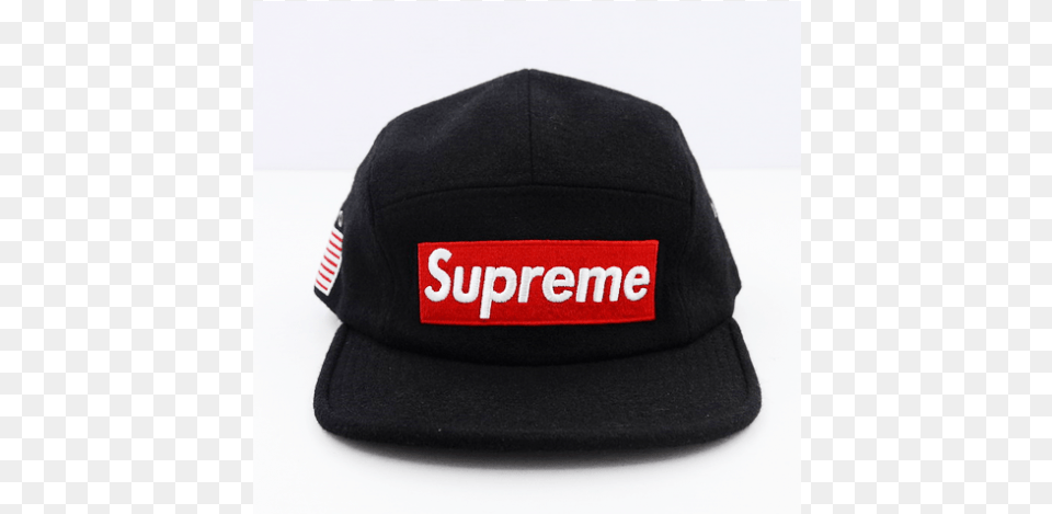 Black Supreme Hat With Red Logo, Baseball Cap, Cap, Clothing, Hoodie Free Png Download