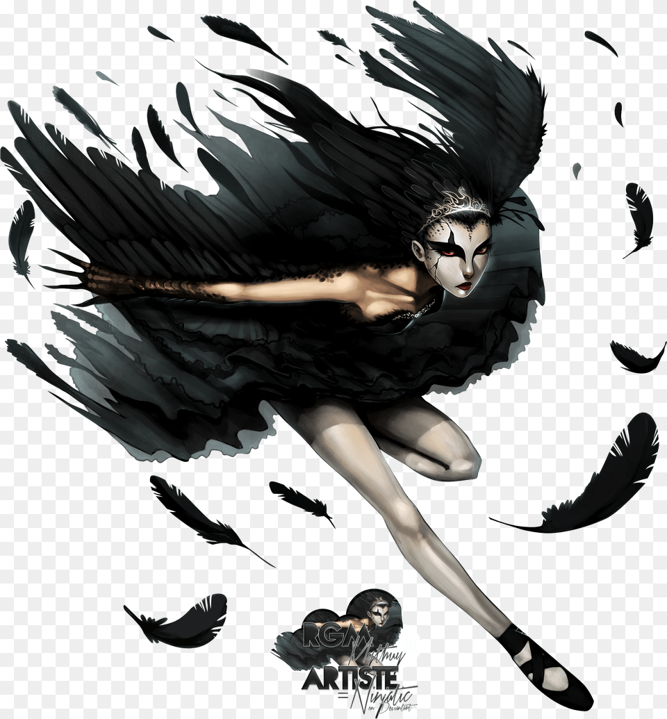 Black Swan Fan Art, Adult, Female, Person, Woman Png Image