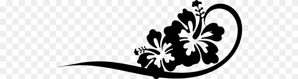 Black Swirl Bright Hibiscus Clip Art, Floral Design, Graphics, Pattern, Stencil Free Transparent Png