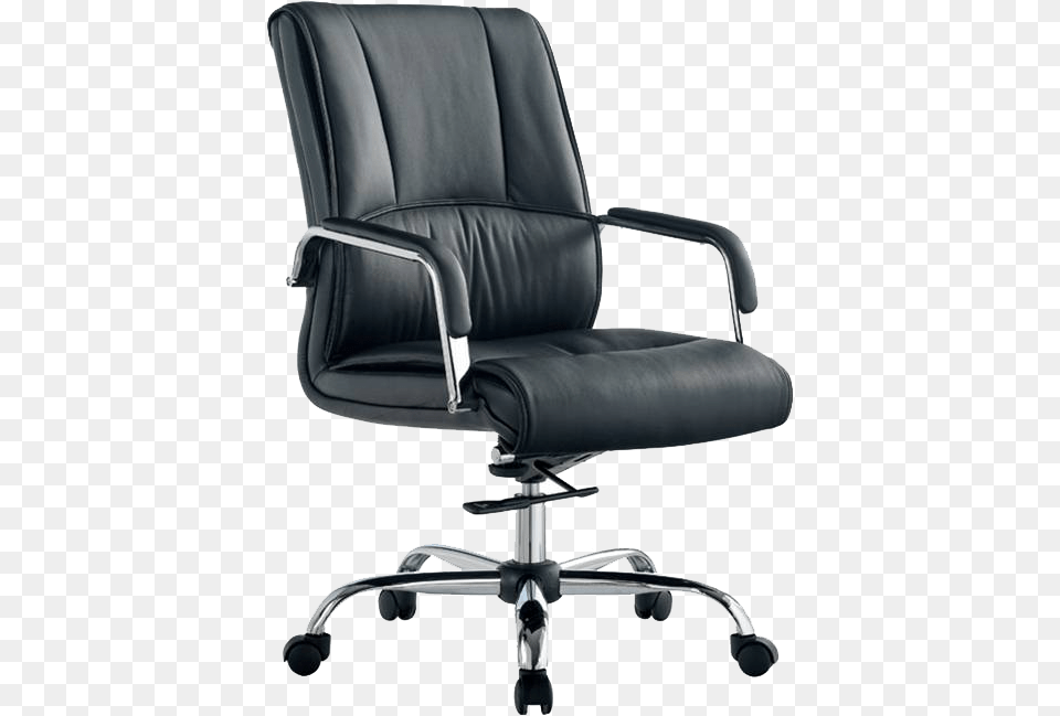 Black Swivel Leather Office Chair, Furniture, Cushion, Home Decor, Armchair Free Png Download
