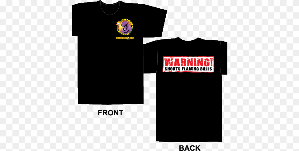 Black T Shirt Phantom Fireworks Shirt, Clothing, T-shirt Free Transparent Png