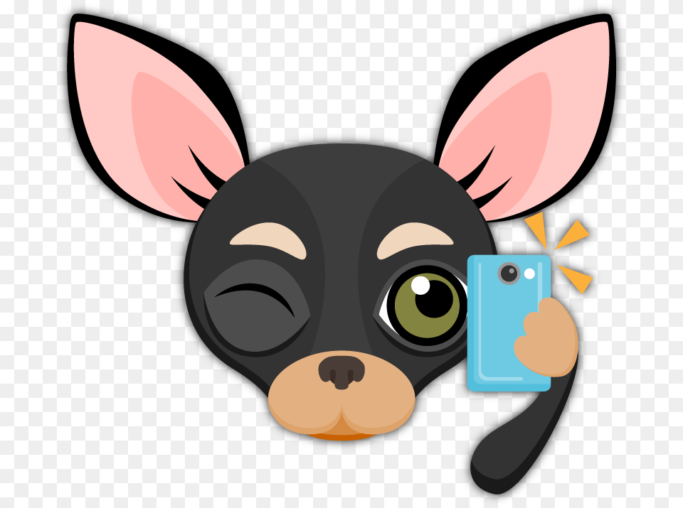 Black Tan Chihuahua Stickers Emoji Dogs Black, Animal, Pet, Mammal, Dog Png