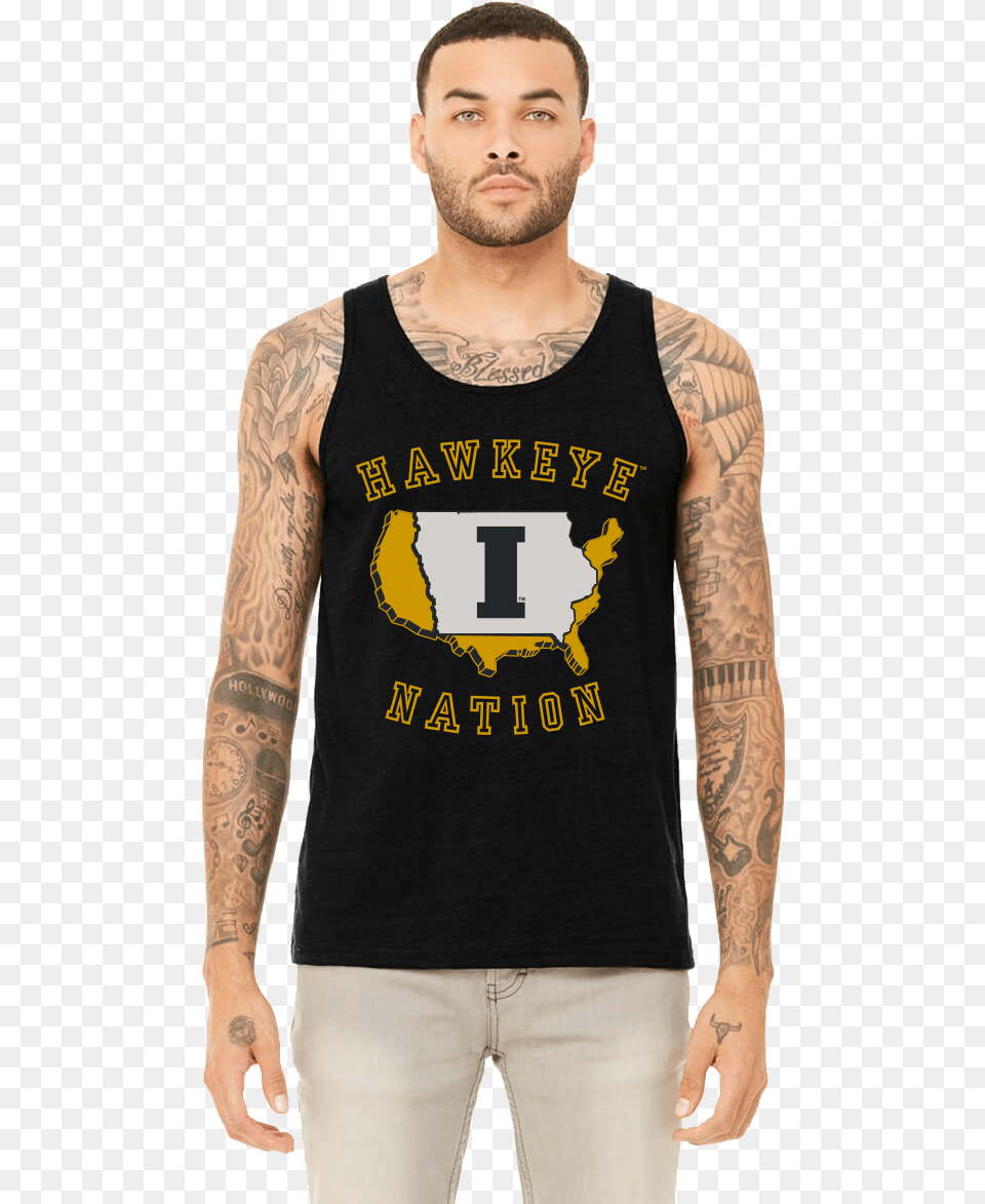 Black Tank Top Graphic Mens, Person, Skin, Tattoo, Clothing Png Image