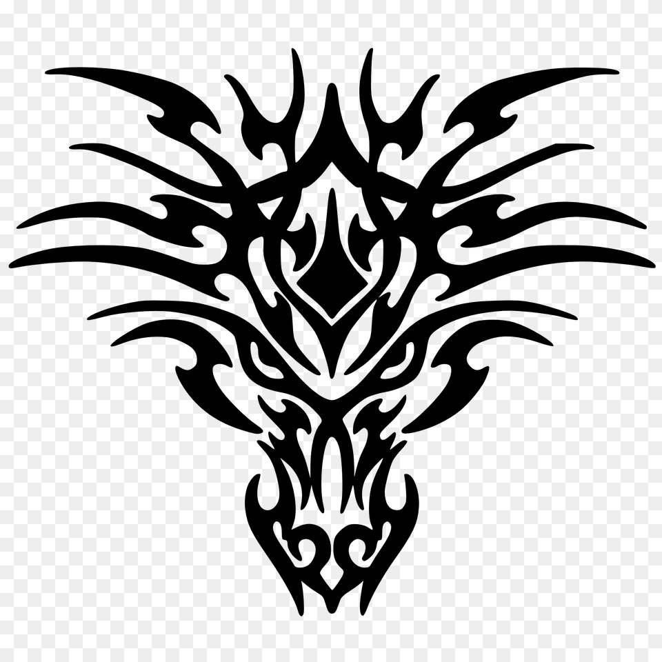 Black Tattoo Dragon Images, Emblem, Symbol, Logo, Stencil Free Png Download